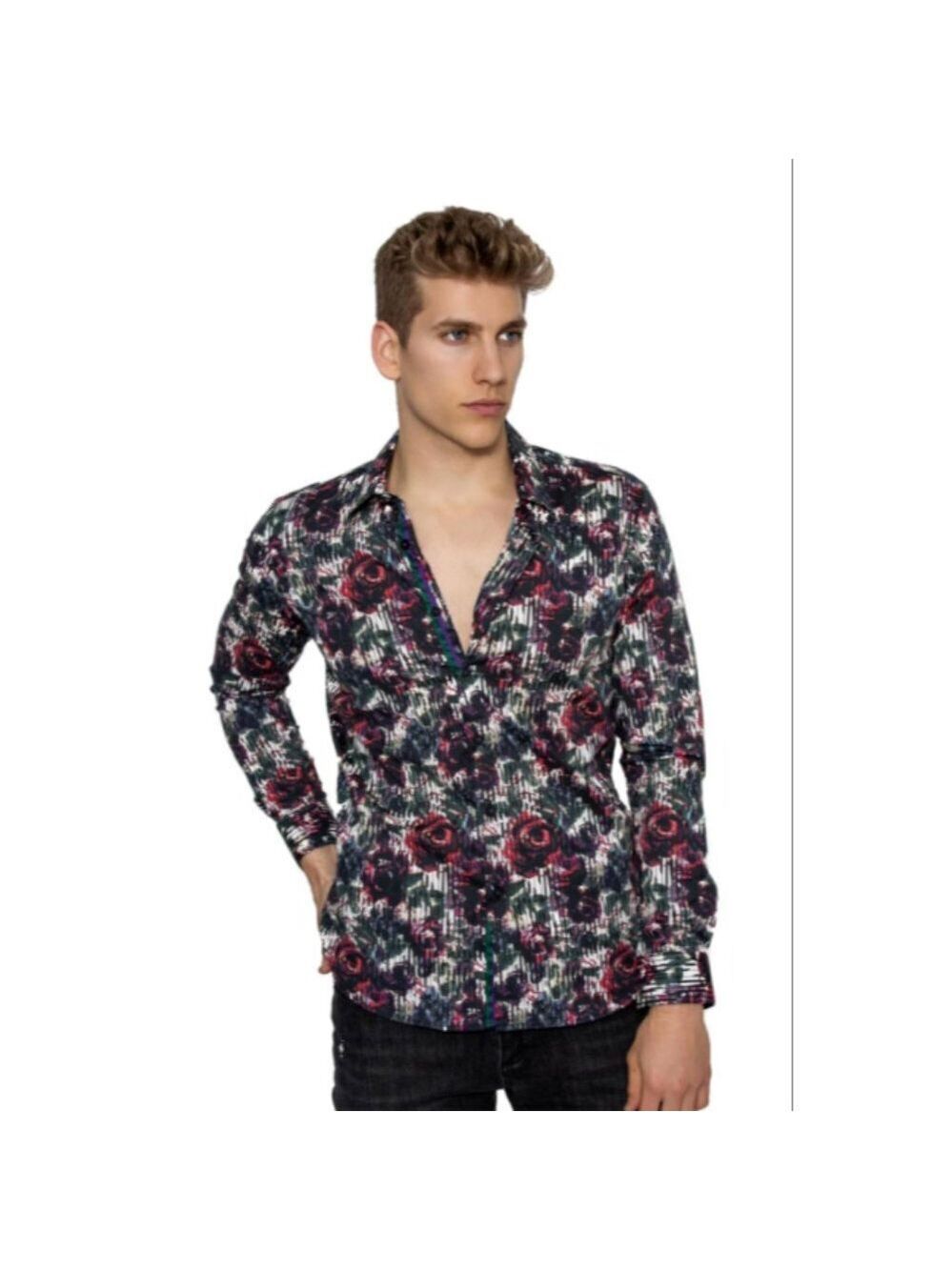 Barabas Deserve It Floral Print Multicolor Shirt Size L